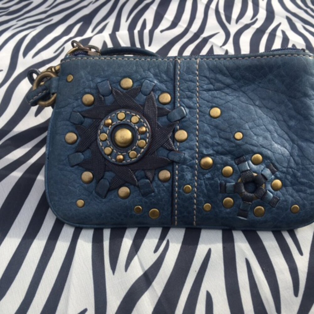 RARE COACH Ltd Edition Vintage Y2K Solo Mia Blue Denim Satchel/Coin  Wristlet - Picture 8 of 10